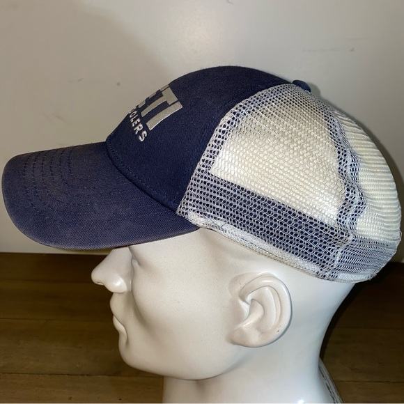 YETI Coolers Trucker Faded Hat Navy Blue Snapback Mesh Adjustable Baseball Cap - Picture 3 of 7